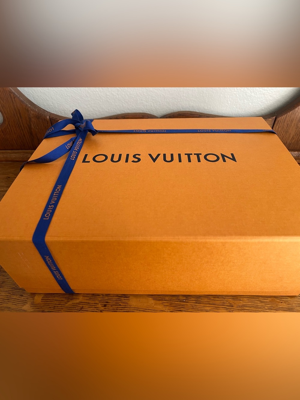 Authentic Louis Vuitton Gift Box with Blue Ribbon